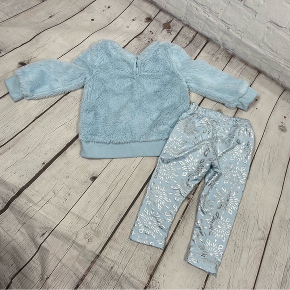 btween Blue Snowflake Top And Leggings Set Size 12m - Picture 3 of 7